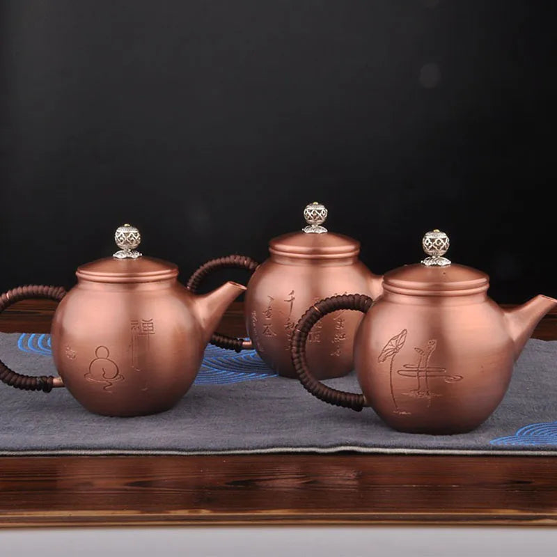 Copper Tea Pot Vintage Teapot for Brewing Tea Jasmine Puer Tea Infuser Teapots To Boil Water Kung Fu Tea Table Teapot Kettle