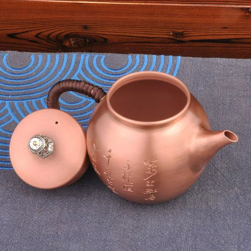 Copper Tea Pot Vintage Teapot for Brewing Tea Jasmine Puer Tea Infuser Teapots To Boil Water Kung Fu Tea Table Teapot Kettle