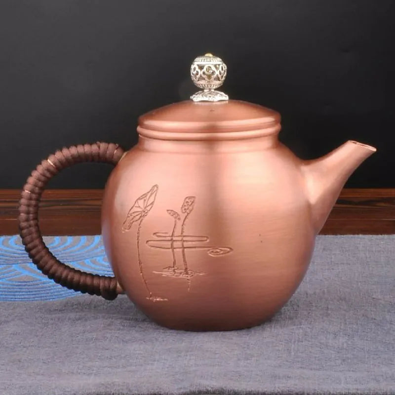 Copper Tea Pot Vintage Teapot for Brewing Tea Jasmine Puer Tea Infuser Teapots To Boil Water Kung Fu Tea Table Teapot Kettle