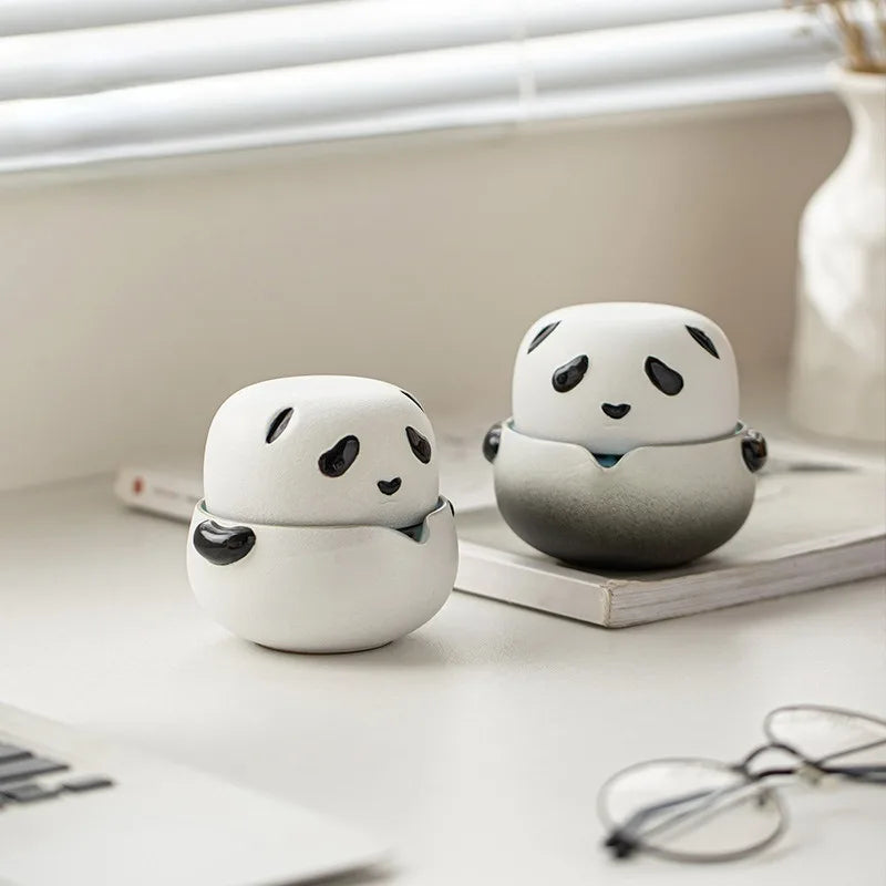 Creative Cute Panda Teaware Outdoor Camping Portable Travel Kung Fu Tea Brewing Tea Tools Single Tea Cup Teapot Sets Gifts