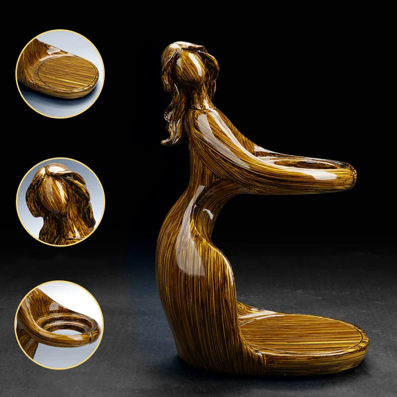 Creative Female Statue Glass Tea Set Automatic Teapot Tea Heat-resistant Kungfu Tea Drinking Tea Make Tea Injection
