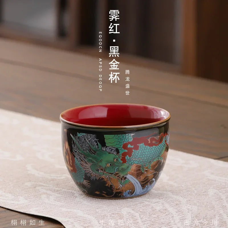 Creative Retro Ceramic Gaiwan Set Tea Cup Bowls Chinese Color Enamel Teacups Porcelain Kung Fu Teaware Sancai Tea Tureen