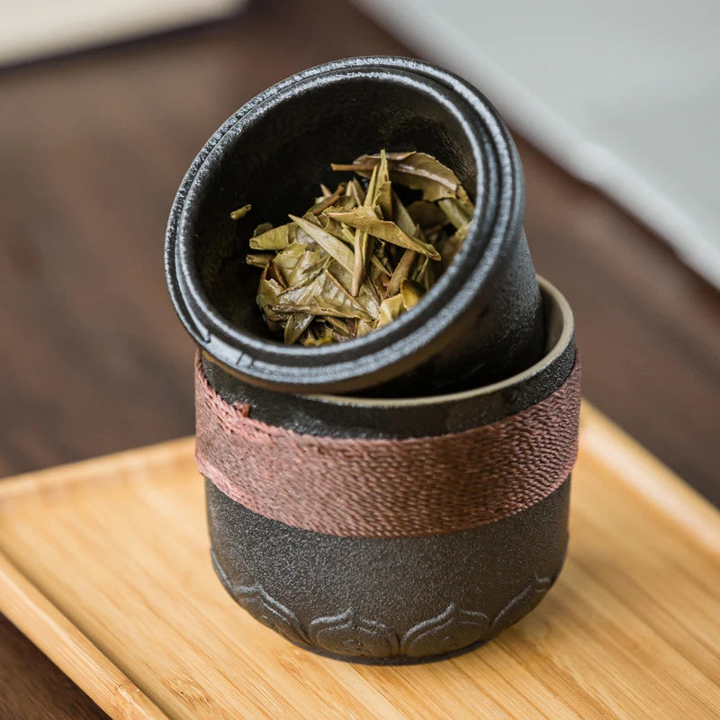 Customize Chinese Kung Fu Tea Set Ceramic Portable Teapot Set Outdoor Travel Gaiwan Tea Cups of Tea Ceremony Teacup Fine Gifts