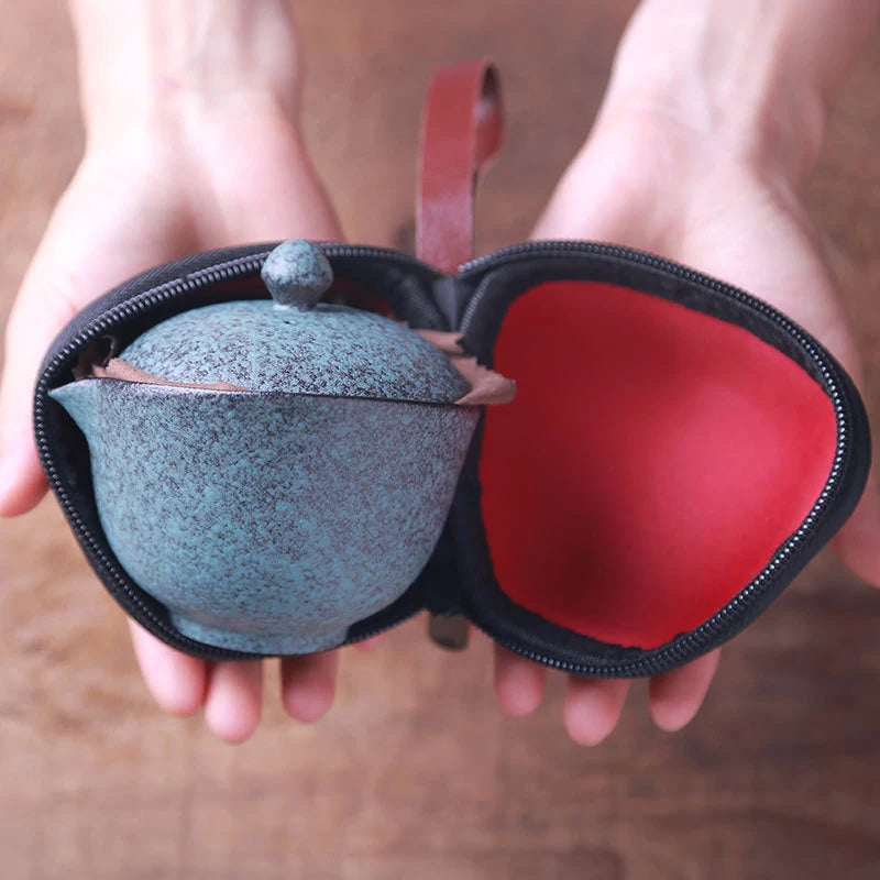 Customize Chinese Tea Set Ceramic Portable Teapot Set Outdoor Travel Gaiwan Tea Cups of Tea Ceremony Teacup Fine Gifts