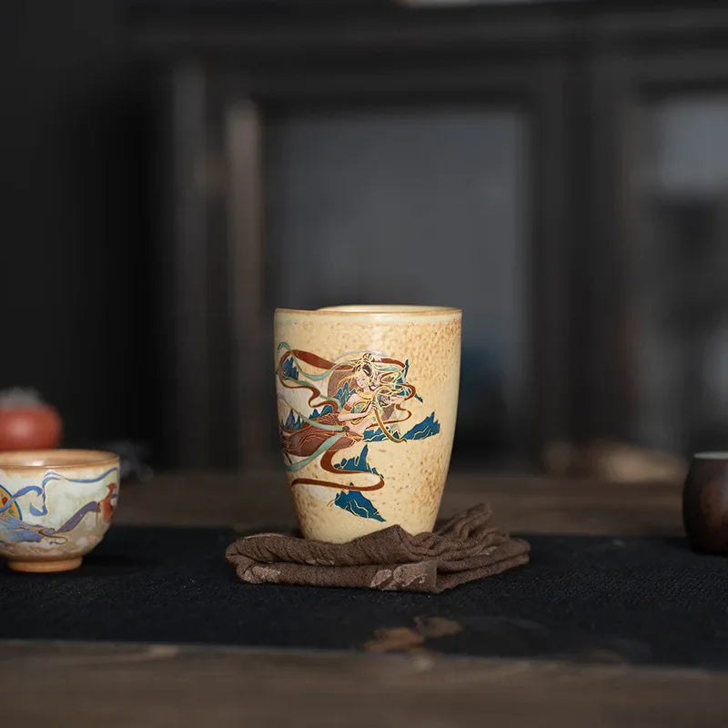Dunhuang Pitcher Household Tea Cup Tea Pot Porcelain Kung Fu Tea Set Mogao Grottoes Kweichow Moutai Tea Pitcher Gong Dao Bei