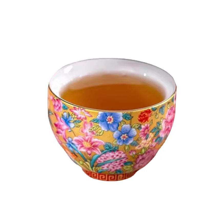 Enamel kungfu tea set gift box ceramic teapot tea cup business gift