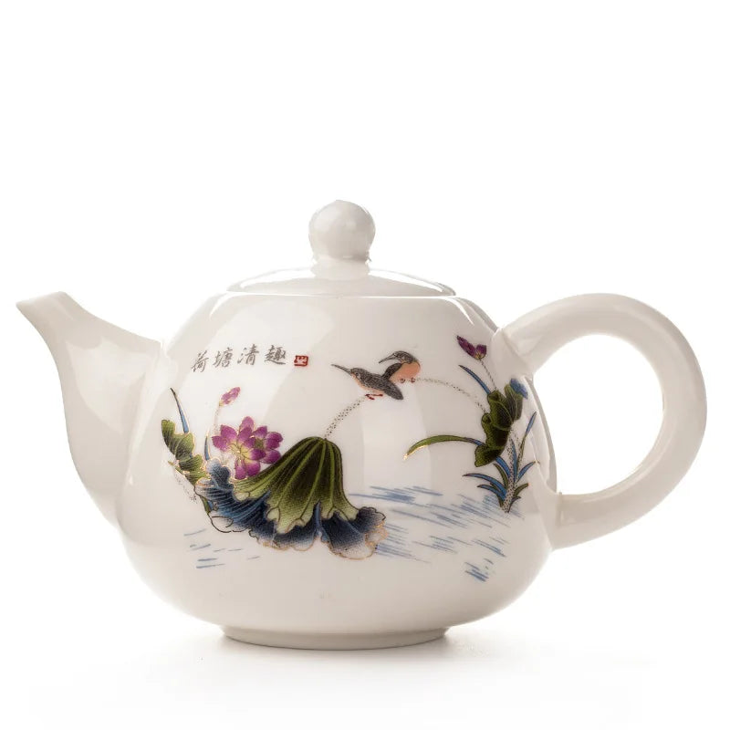 Exquisite Ceramic Kung Fu Tea PotChinese Teapot KettleCoffee Tea SetsChinese Traditions Flower Tea PotPorcelain Teaware
