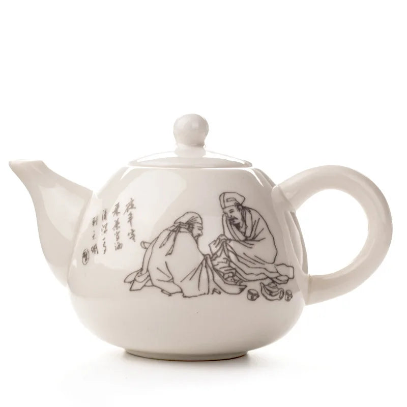 Exquisite Ceramic Kung Fu Tea PotChinese Teapot KettleCoffee Tea SetsChinese Traditions Flower Tea PotPorcelain Teaware