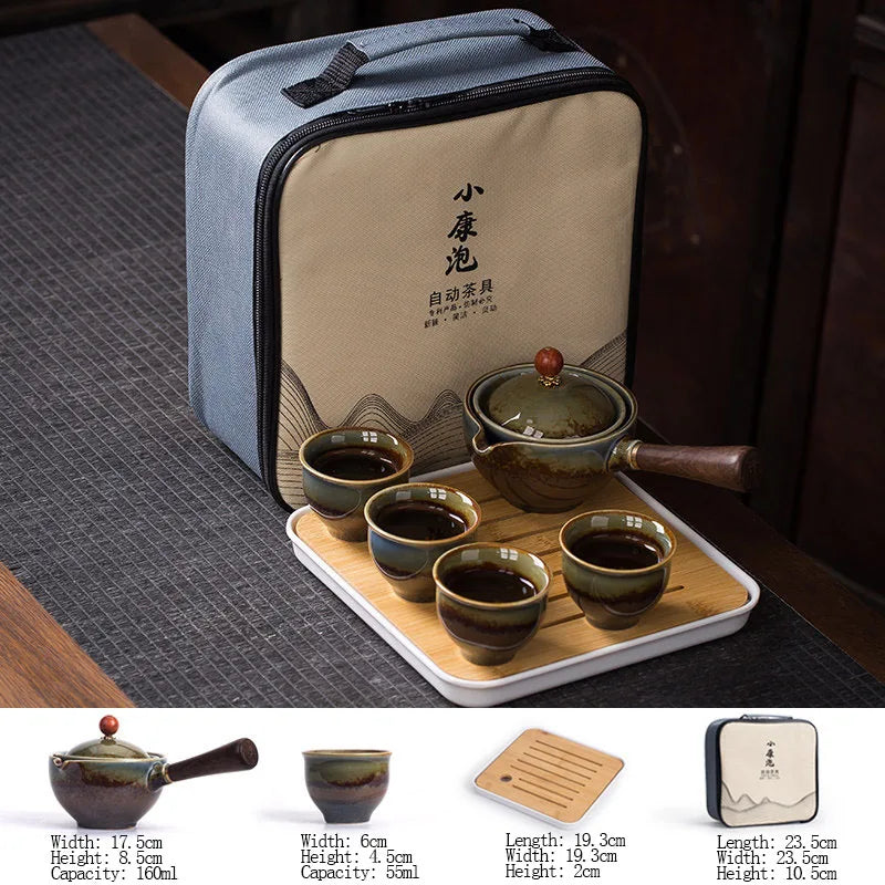 Flowers Exquisite Stone Grinding Shape Tea Set Handmade Tea Pot Cup Set Chinese Tea Ceremony Gift GungFu Tea Cup Teaware Unique