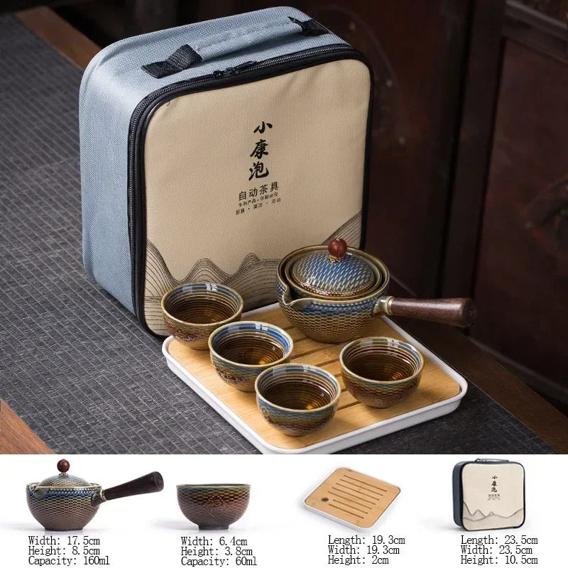 Flowers Exquisite Stone Grinding Shape Tea Set Handmade Tea Pot Cup Set Chinese Tea Ceremony Gift GungFu Tea Cup Teaware Unique