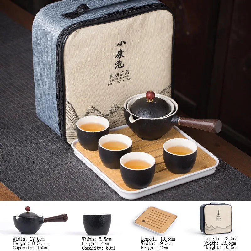 Flowers Exquisite Stone Grinding Shape Tea Set Handmade Tea Pot Cup Set Chinese Tea Ceremony Gift GungFu Tea Cup Teaware Unique