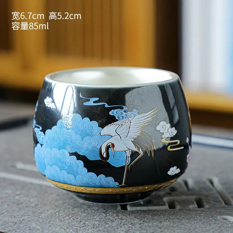 Gilt Silver Tea Cup Ceramic Teacup Enamel Silver Tea Cup Chinese Kung Fu Tea Set Colorful Master Cup Gift Box