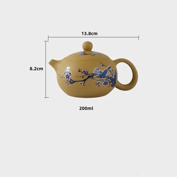 Hand-made Flower Color-changing Small Teapot Zisha Tea Kettle Kung Fu Tea Pot For Tea Lovers Gift