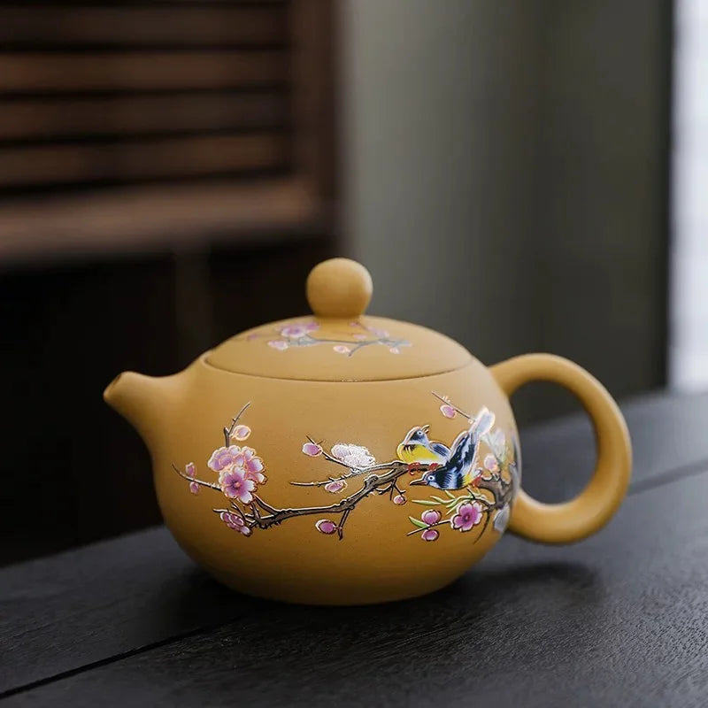 Hand-made Flower Color-changing Small Teapot Zisha Tea Kettle Kung Fu Tea Pot For Tea Lovers Gift