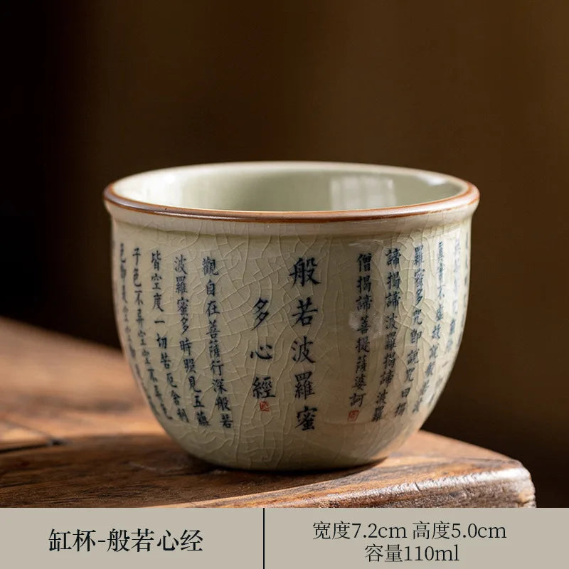 Hand Painted Pottery Master Cup Household Ceramic Tea Cup Kung Fu Tea Set Teacup Antique Cup Teaware Large Underglaze Tea Bowl