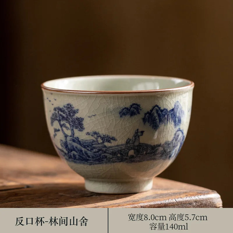 Hand Painted Pottery Master Cup Household Ceramic Tea Cup Kung Fu Tea Set Teacup Antique Cup Teaware Large Underglaze Tea Bowl