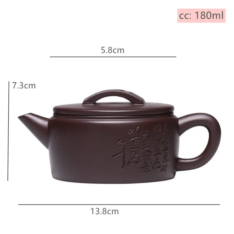 Hand-painted Yixing Purple Clay Teapot Chinese Filter Beauty Tea Pot Master Handmade Zisha Tea Set Household Tea Infuser 180ml