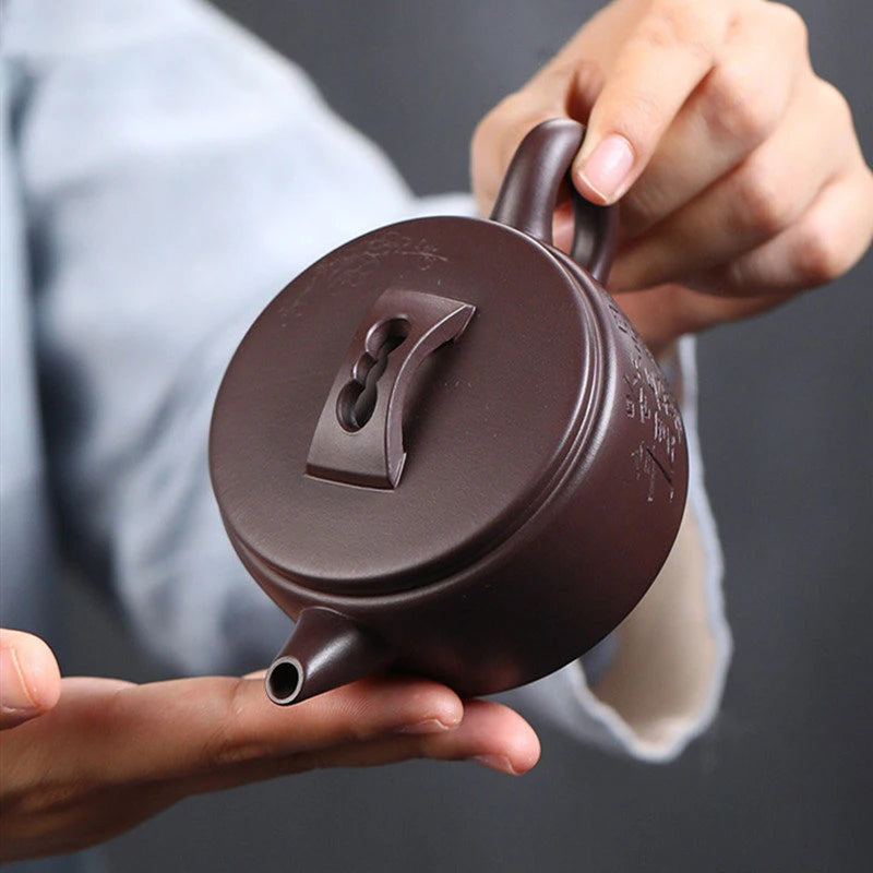 Hand-painted Yixing Purple Clay Teapot Chinese Filter Beauty Tea Pot Master Handmade Zisha Tea Set Household Tea Infuser 180ml