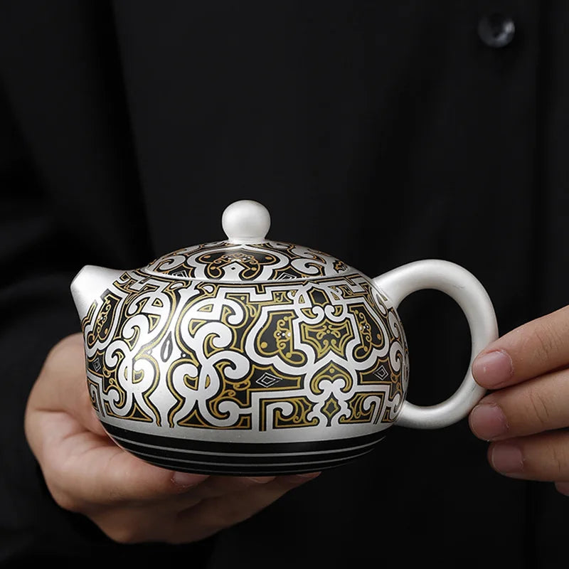 Handmade Ceramic Teapot, Chinese Beautiful Tea Pots, Luxury Tea Services, Puer Yixing Teapot, Kung Fu Tea Table Tea Cooker