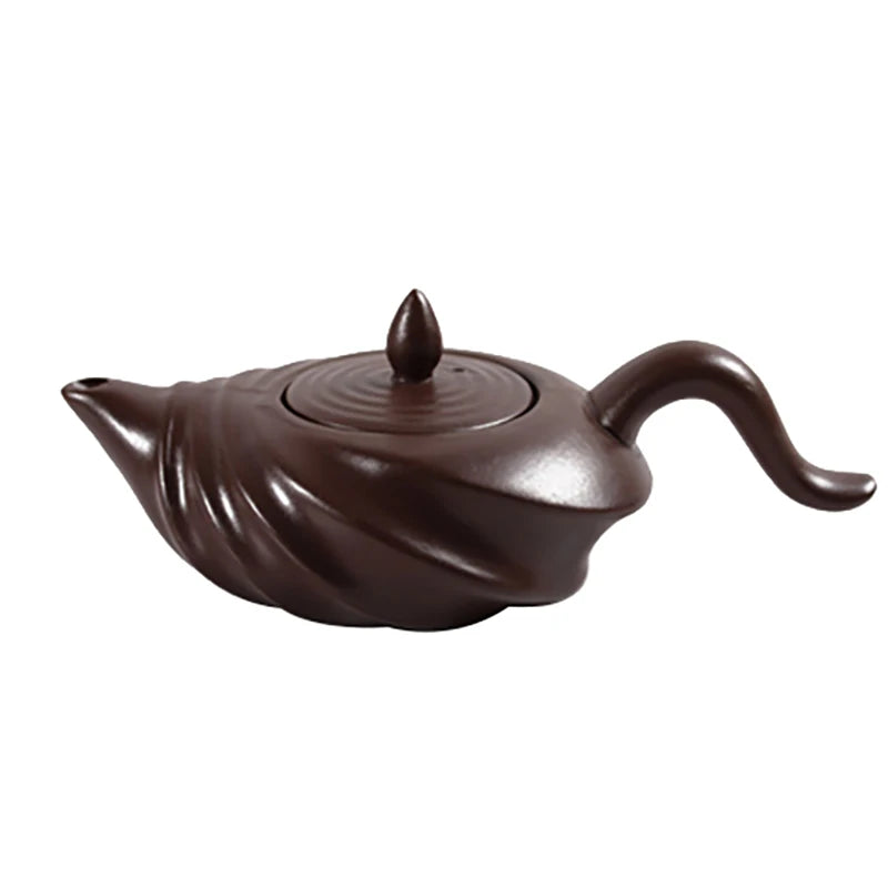 Handmade Chinese Teasets Kung Fu Teapot, Purple Clay Art Tea Pot, Zhu Mud Snail Pot, Black Red Brown Teapot, 110ml