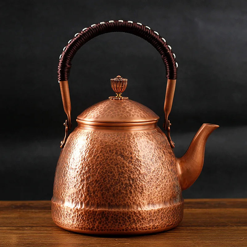 Handmade Tea Pot,Vintage Chinese Teapot,Copper Large Capacity Kettle, Puer Tea, Jasmine Yixing Teapot, Kung Fu Tea Table Kettles