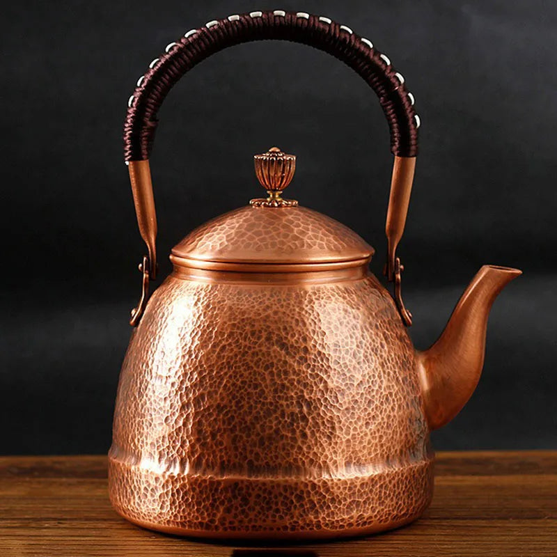 Handmade Tea Pot,Vintage Chinese Teapot,Copper Large Capacity Kettle, Puer Tea, Jasmine Yixing Teapot, Kung Fu Tea Table Kettles
