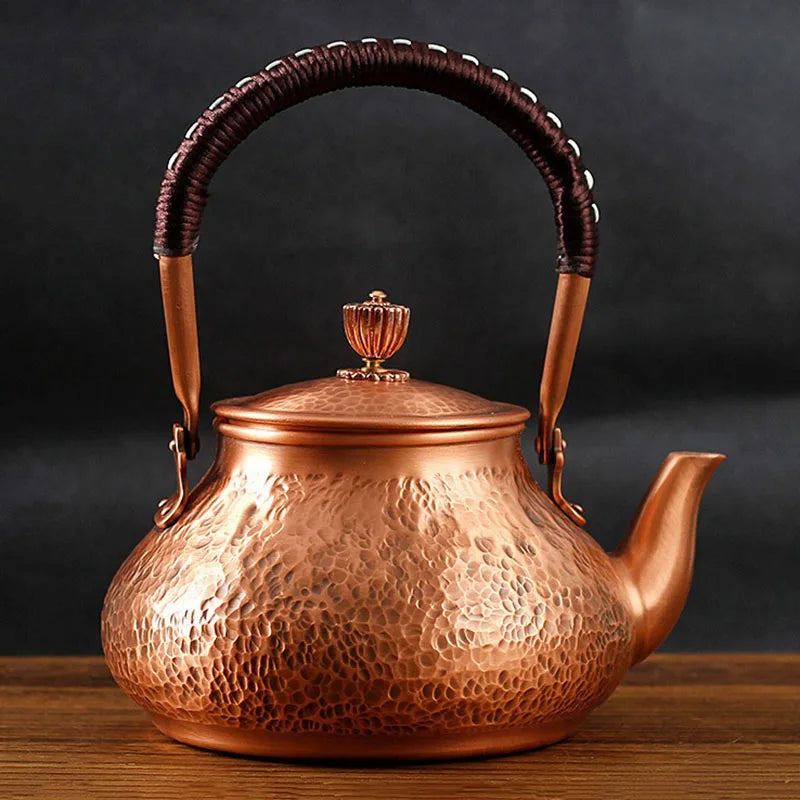 Handmade Tea Pot,Vintage Chinese Teapot,Copper Large Capacity Kettle, Puer Tea, Jasmine Yixing Teapot, Kung Fu Tea Table Kettles