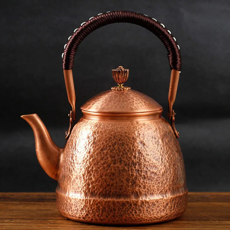Handmade Tea Pot,Vintage Chinese Teapot,Copper Large Capacity Kettle, Puer Tea, Jasmine Yixing Teapot, Kung Fu Tea Table Kettles