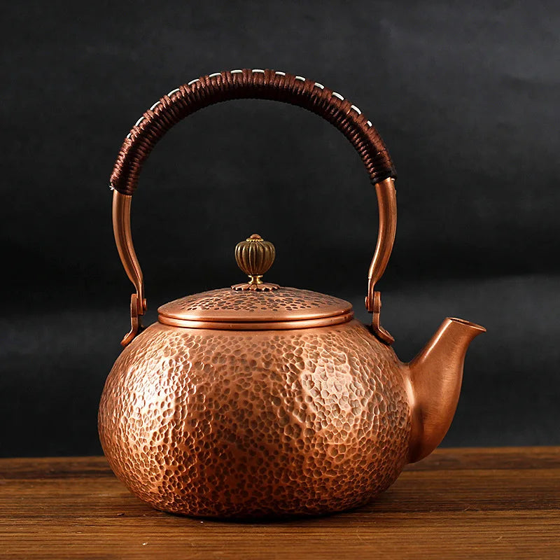 Handmade Tea Pot,Vintage Chinese Teapot,Copper Large Capacity Kettle, Puer Tea, Jasmine Yixing Teapot, Kung Fu Tea Table Kettles