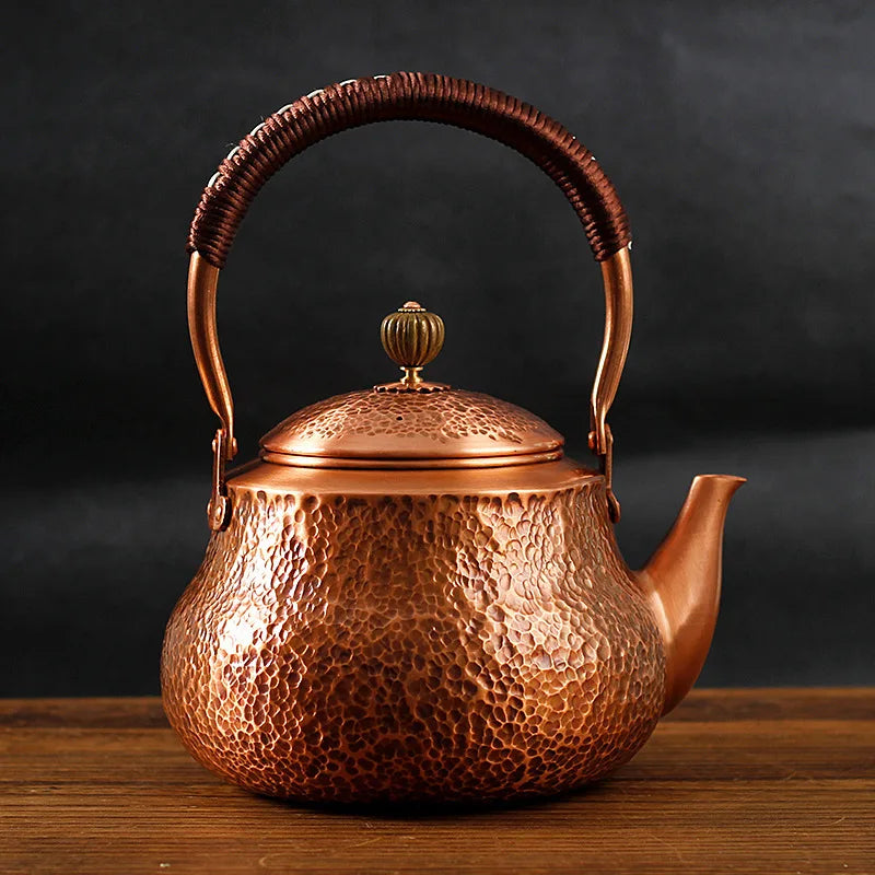 Handmade Tea Pot,Vintage Chinese Teapot,Copper Large Capacity Kettle, Puer Tea, Jasmine Yixing Teapot, Kung Fu Tea Table Kettles