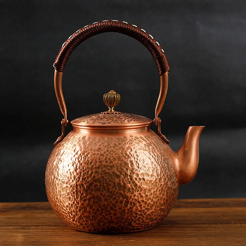 Handmade Tea Pot,Vintage Chinese Teapot,Copper Large Capacity Kettle, Puer Tea, Jasmine Yixing Teapot, Kung Fu Tea Table Kettles