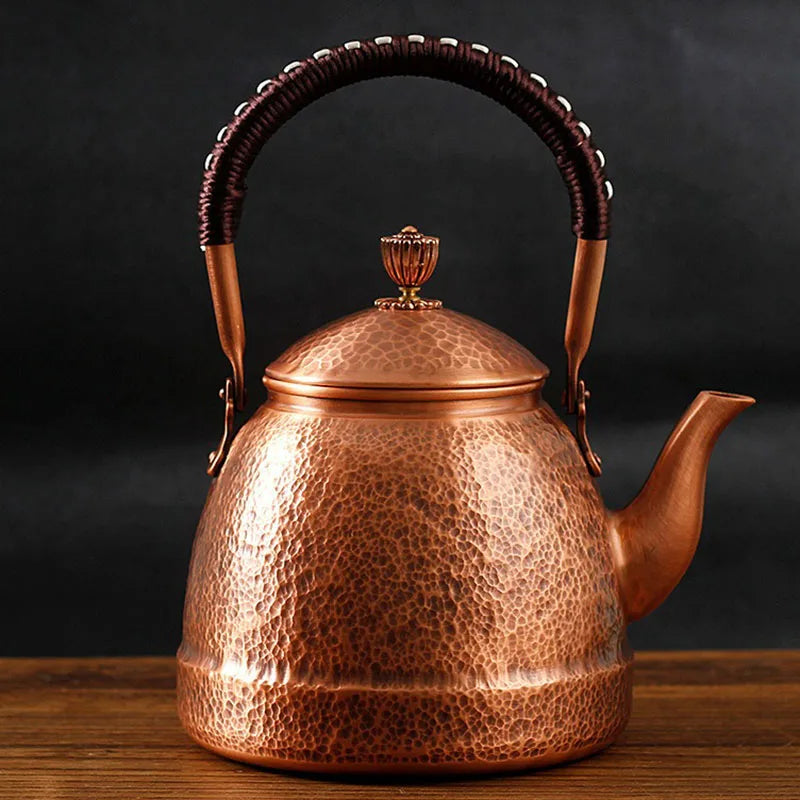 Handmade Tea Pot,Vintage Chinese Teapot,Copper Large Capacity Kettle, Puer Tea, Jasmine Yixing Teapot, Kung Fu Tea Table Kettles