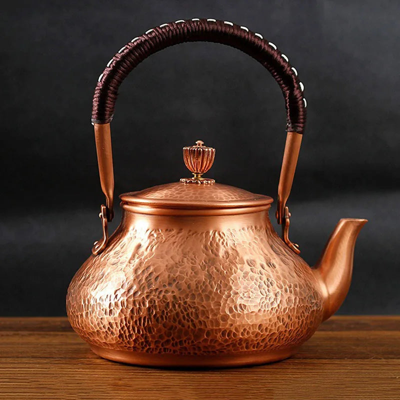 Handmade Tea Pot,Vintage Chinese Teapot,Copper Large Capacity Kettle, Puer Tea, Jasmine Yixing Teapot, Kung Fu Tea Table Kettles