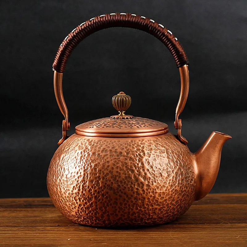 Handmade Tea Pot,Vintage Chinese Teapot,Copper Large Capacity Kettle, Puer Tea, Jasmine Yixing Teapot, Kung Fu Tea Table Kettles