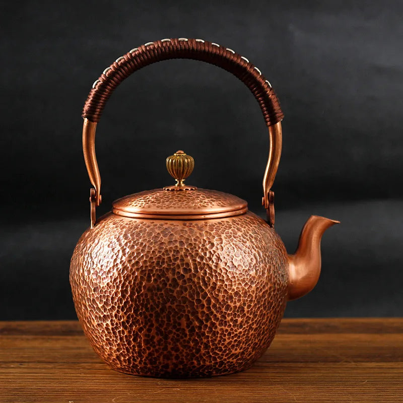 Handmade Tea Pot,Vintage Chinese Teapot,Copper Large Capacity Kettle, Puer Tea, Jasmine Yixing Teapot, Kung Fu Tea Table Kettles