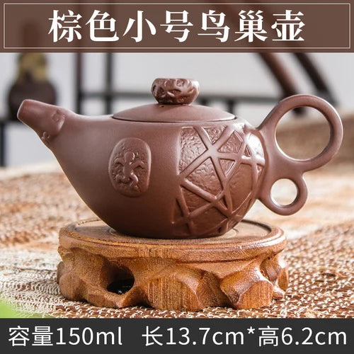 Handmade Zhu Ni XiShi Pot Filter Brewing Teapot, Ceramic Chinese Tea Set, Antique Small Teapot