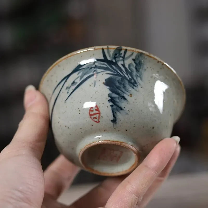 Handpainted Chinese Sancai Gaiwan Pottery Tea Cup Bowl Kung Fu Teacups Home Decor Ceramic Teaware Tea Tureen Set