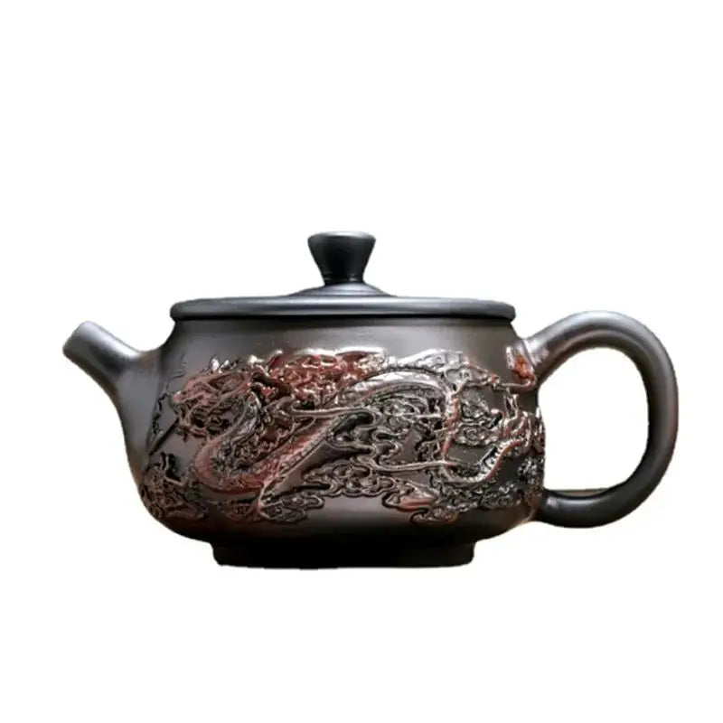 180ML CHINESE YIXING PURPLE CLAY TEA POT HAND-CARVED DRAGON PATTERN TEAPOT ZISHA FILTER TEAWARE CUSTOMIZED BEAUTY TEA INFUSER