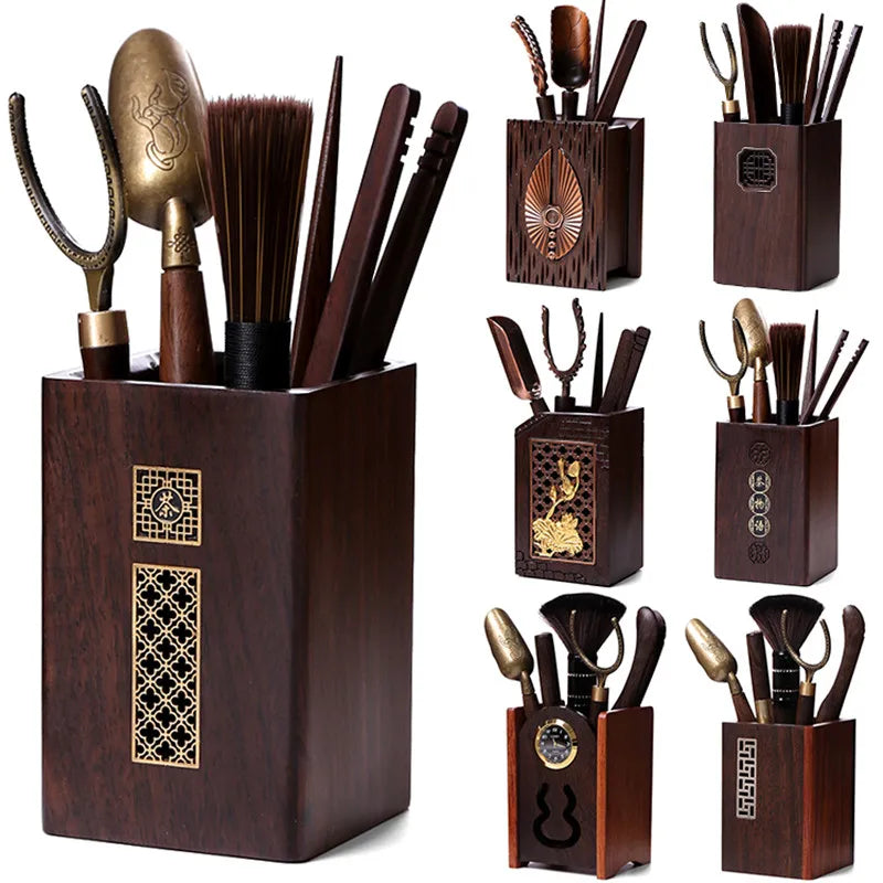 Heat Insulation Bamboo Tray, Tea Cup Pad, Tea Holder, Kungfu Accessories, Tea Ceremony, Six Gentlemen, Clip, Teaspoon