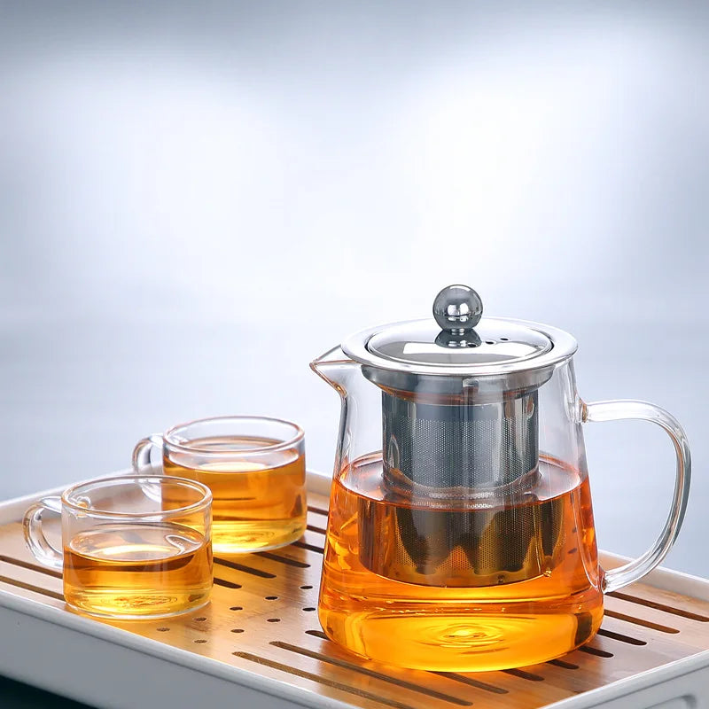 Heat Resistant Glass Teapot Chinese Kung Fu Tea Puer Tea Tea Set High Quality Convenient Coffee Glass Tea Pot