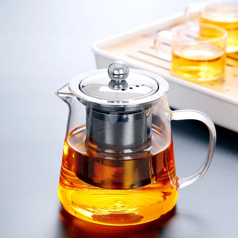 Heat Resistant Glass Teapot Chinese Kung Fu Tea Puer Tea Tea Set High Quality Convenient Coffee Glass Tea Pot