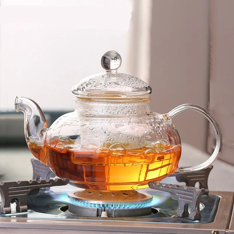 Heat Resistant Glass Teapot Clear Japaness Style Tea Pot with Infuser for Flower Chinese Puer Tea Portable Tea Kettle