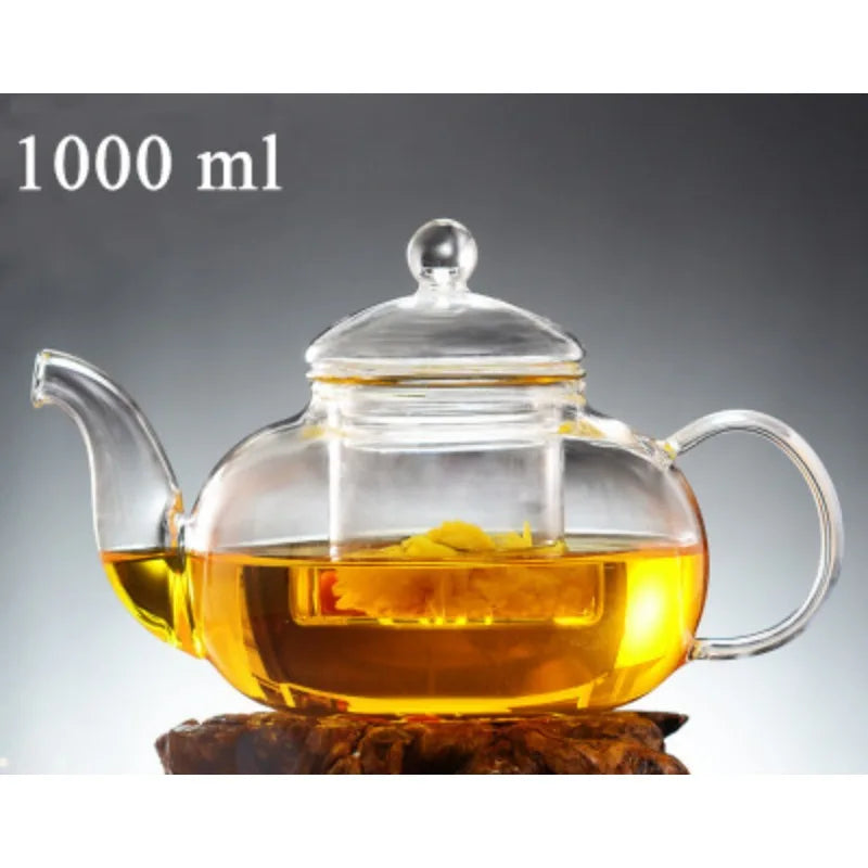 Heat Resistant Glass Teapot Clear Japaness Style Tea Pot with Infuser for Flower Chinese Puer Tea Portable Tea Kettle