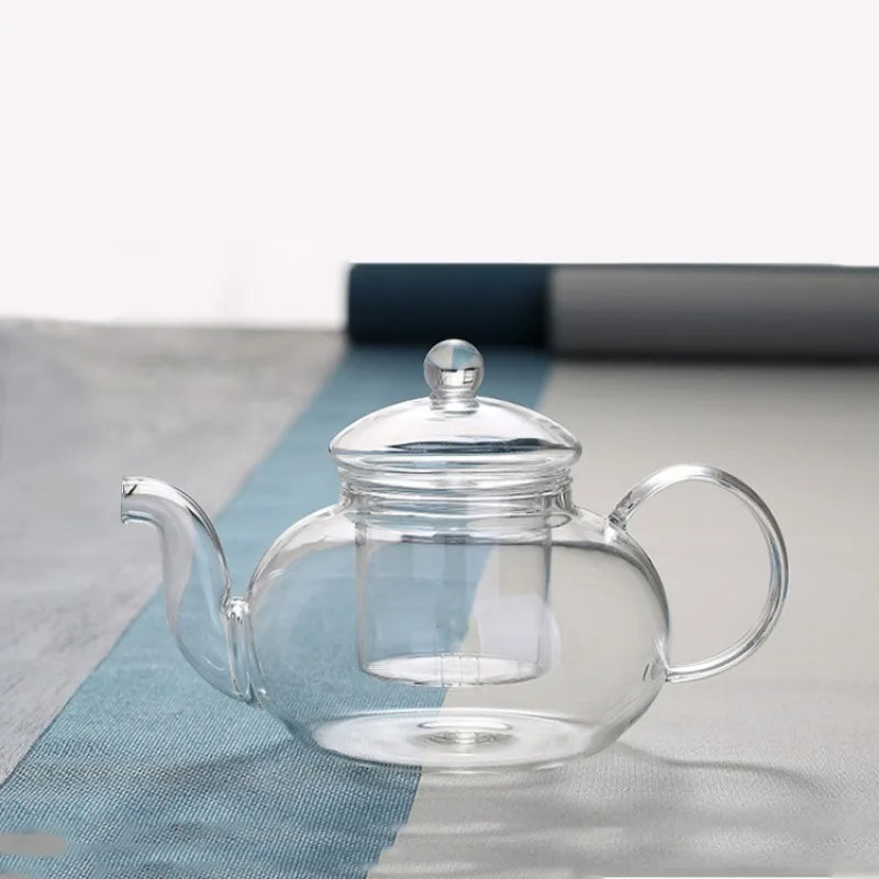 Heat Resistant Glass Teapot Clear Japaness Style Tea Pot with Infuser for Flower Chinese Puer Tea Portable Tea Kettle