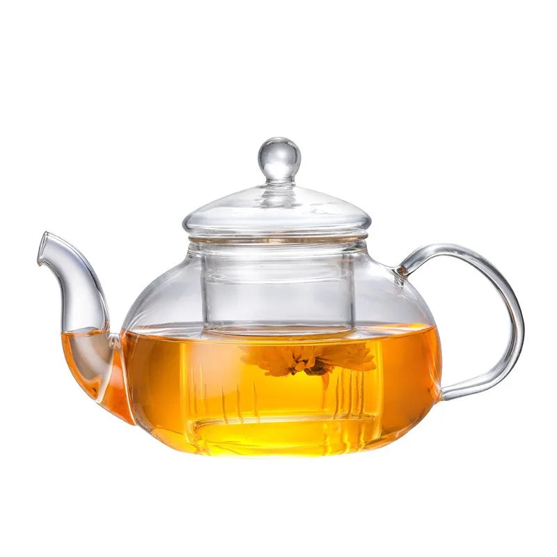 Heat Resistant Glass Teapot Clear Japaness Style Tea Pot with Infuser for Flower Chinese Puer Tea Portable Tea Kettle