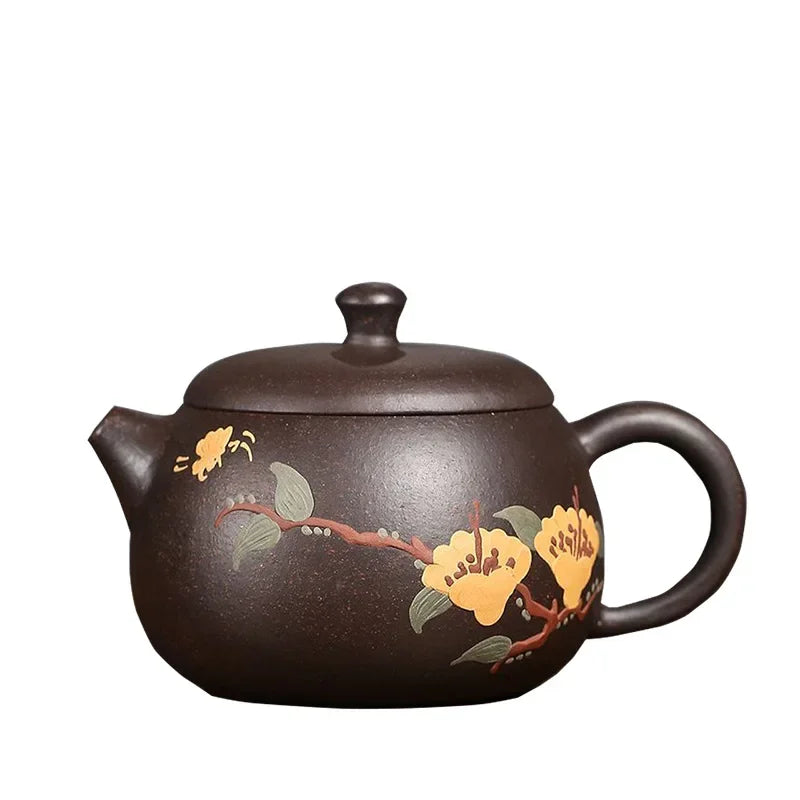 High Grade Purple Clay Teapot Yixing Zisha Teaware Tea Pot Set Elegant Chinese Handpainted Kung Fu Tea Pots 170ml Tea Kettle