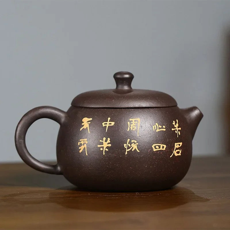High Grade Purple Clay Teapot Yixing Zisha Teaware Tea Pot Set Elegant Chinese Handpainted Kung Fu Tea Pots 170ml Tea Kettle