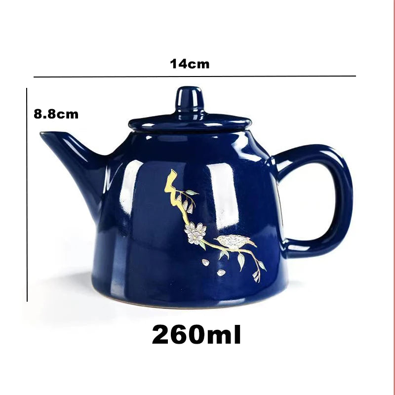 High Quality Noble Blue Porcelain Teapot Pot for Tea Kettle Chinese Tea Set and Coffee Teaware Teapots Puer Cup Mug Service Clay