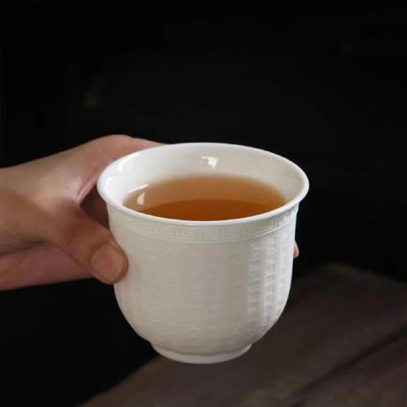 High Quality White Bone China Tea Cup Goat Fat Jade Ceramic Tea Cup Teacup Cute Cups and Mugs Japanese Mug Jingdezhen Teacups