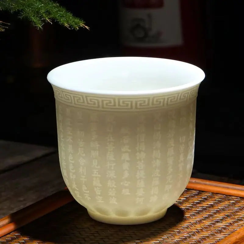High Quality White Bone China Tea Cup Goat Fat Jade Ceramic Tea Cup Teacup Cute Cups and Mugs Japanese Mug Jingdezhen Teacups